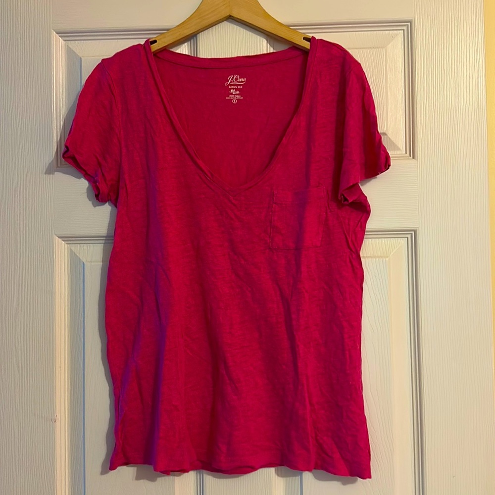 JCrew linen tee, v neck
